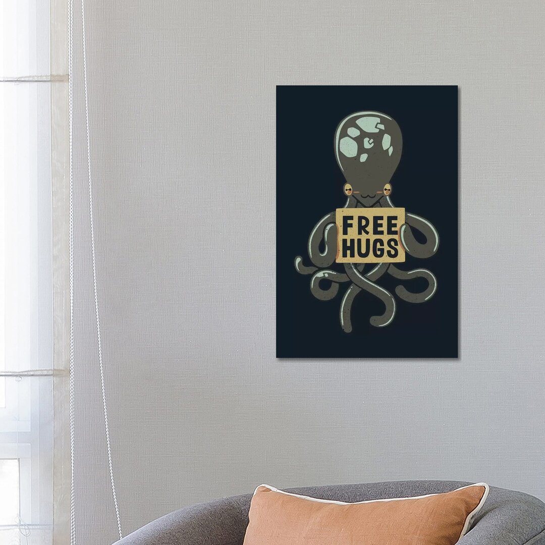 Free Hugs Octopus von Tobias Fonseca - Galerie-umwickelte Leinwand Giclée auf Leinwand