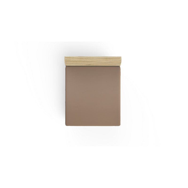 Drap 100% coton, Drap plat de 71 po x 94 po, Beige