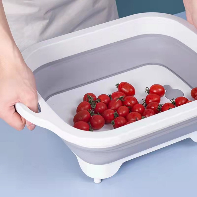 Foldable Multifunctional Colander And Cutting Board Combo For Kitchen Prep