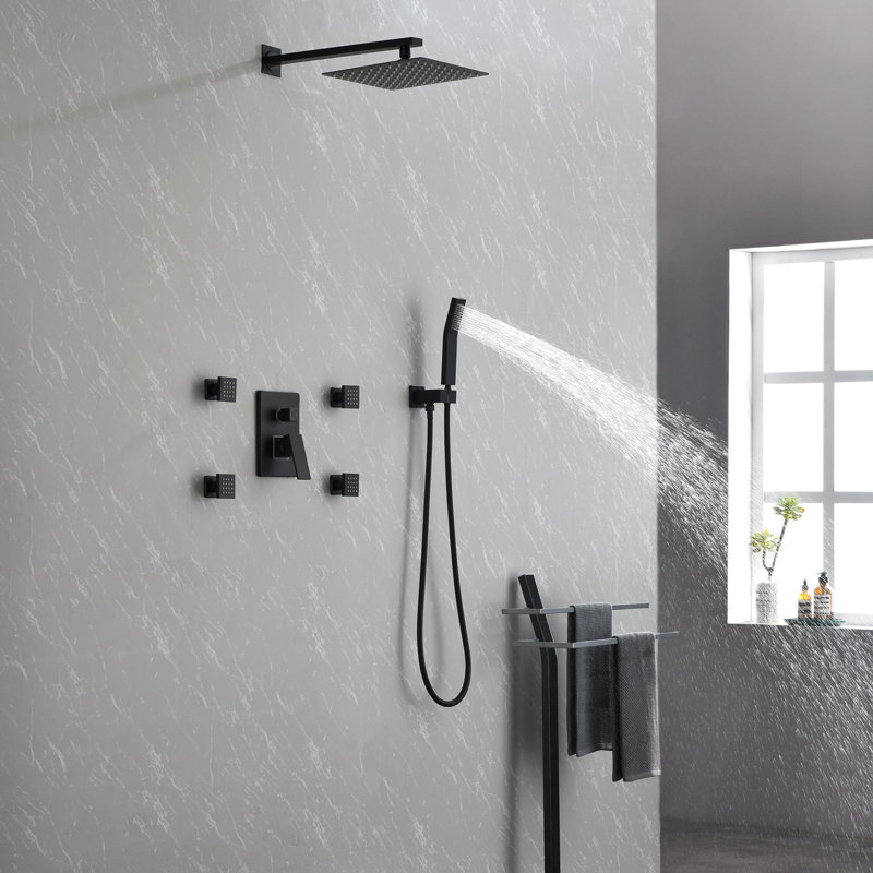 Full Body Shower System with Body Jets and Handheld Shower