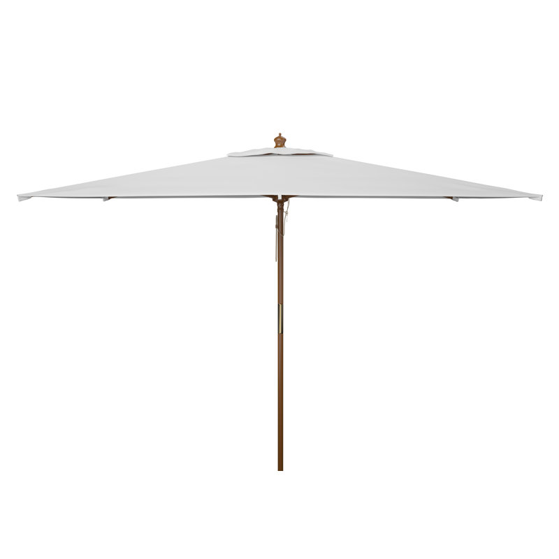 Parasol de marché rectangulaire en bois 6,5 pi x 10 pi Aklin, Blanc