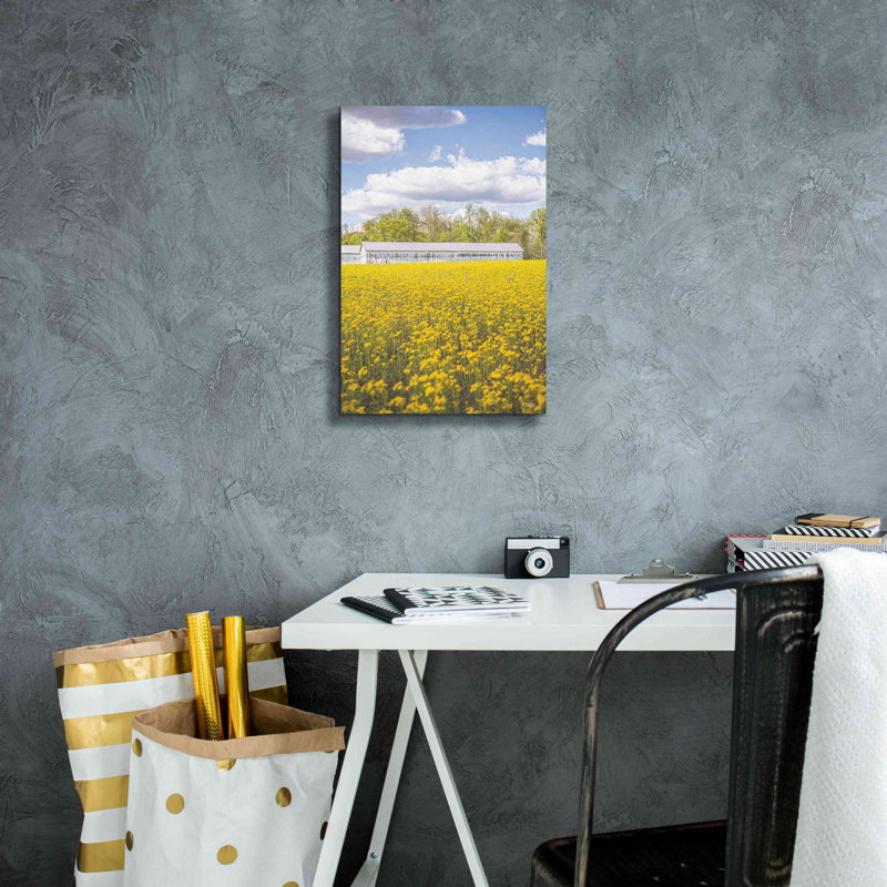 «Field Of Yellow I» par Donnie Quillen, estampe numérique sur toile, H 18 po x l 12 po x P 0,75 po