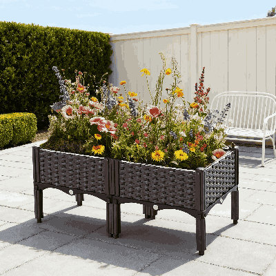 Jardin surélevé avec pieds pour jardinières pour grandes jardinières
