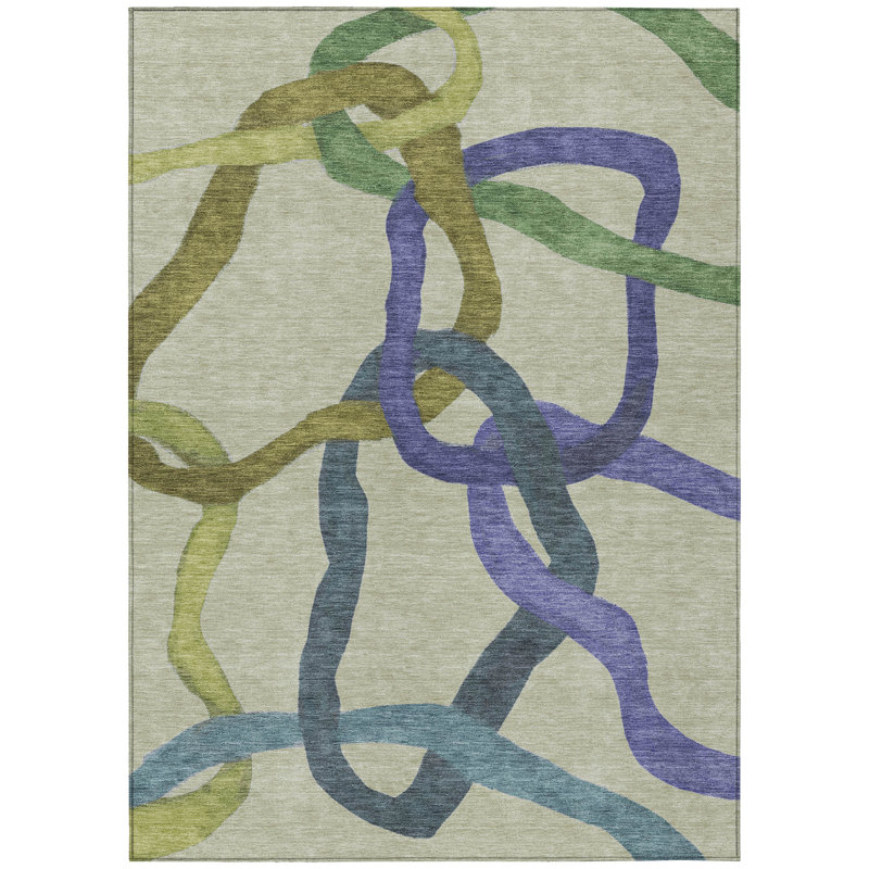 Machine Washable Indoor/Outdoor Erfried ACN2394 Abstract Rug, Rectangle 10' x 14'