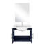 Meuble-lavabo simple bleu marine l 24 po x P 22 po, comptoir en marbre de culture, miroir et robinet de 18 po, durabilité à long terme et résistance aux rayures-1978872028
