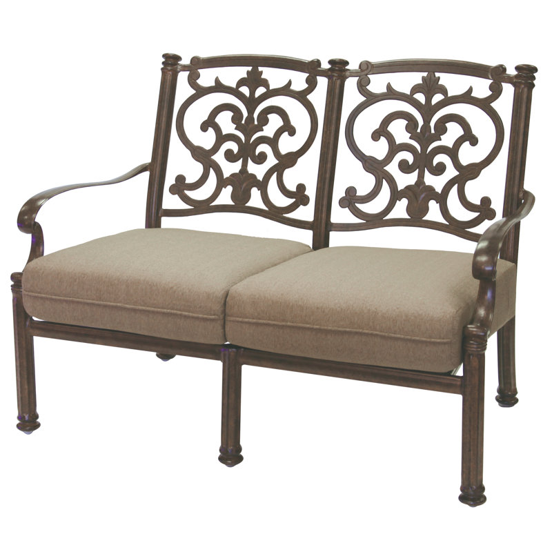 Causeuse avec coussin Anhar, Sésame, Moka