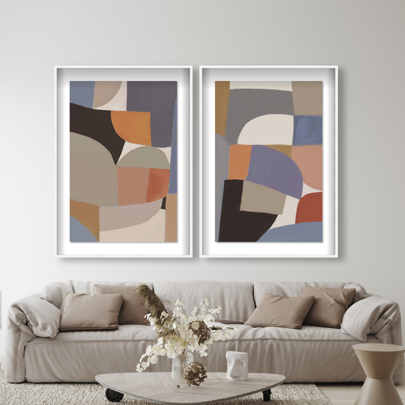 Muted Prelude Set Set by Oliver Gal, 75"H x 51"W, White Shadowbox
