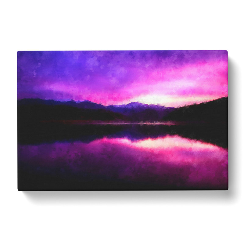 Purple Mountains - Wrapped Canvas Painting Print, 60cm H x 91cm W x 3cm D