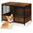 Dog Crate And Side Table, Large,Oak-2145052312