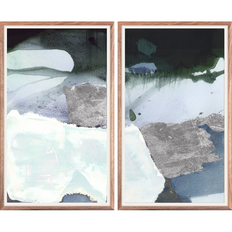Quartz Diptych Ocean Framed Painting