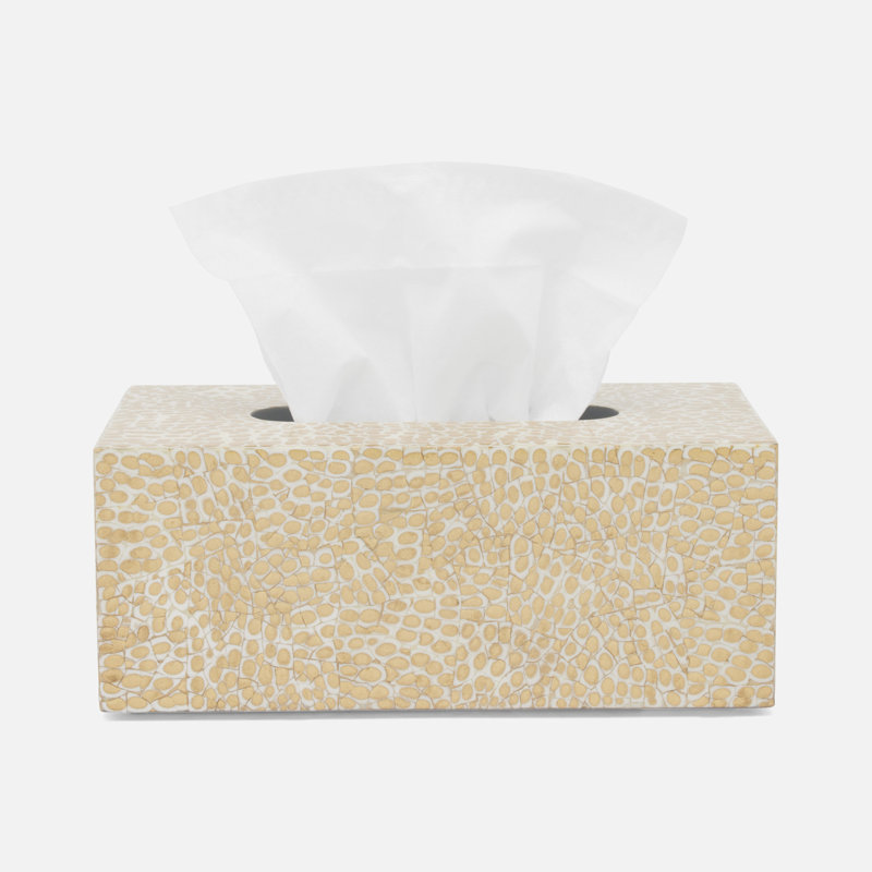 Callas Tissue Box Cover, Gold