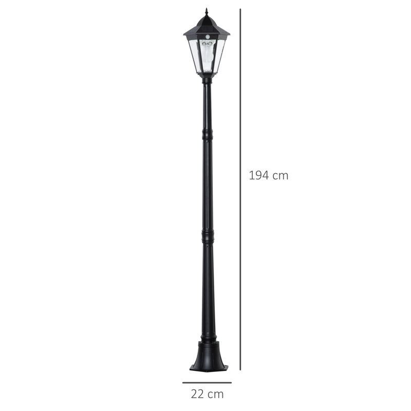 Abdelhadi Matte Black Solar Powered Glass Pathway Light