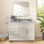 Évier de comptoir rectangulaire encastré en céramique 42 po x l 22 po x 42 po avec lavabo à droite et comptoir rectangulaire en céramique avec trois trous pré-percés et 4 po Dosseret H