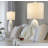 Pearl 29" Polyresin Table Lamp in Matte White Poly, Natural Shell and White Linen Shade - Set of 2