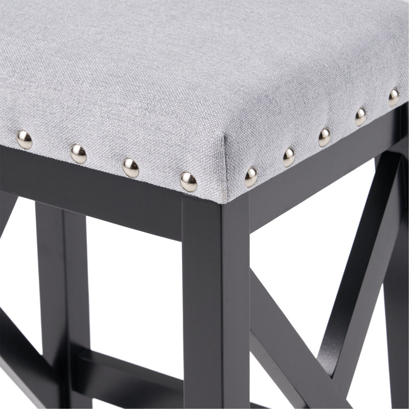 SADDLE BARSTOOL, Light Gray