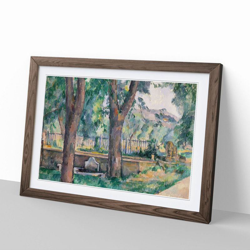 Pool at Jas De Bouffan by Paul Cezanne - Picture Frame Painting, 36cm H x 48cm W x 2cm D, Walnut Framed