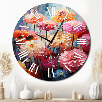 Horloge murale Zinnias Mute Tone