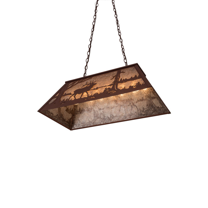 6 - Light Pendant, Rust, 44" H x 33" W x 17.25" D, Silver Mica