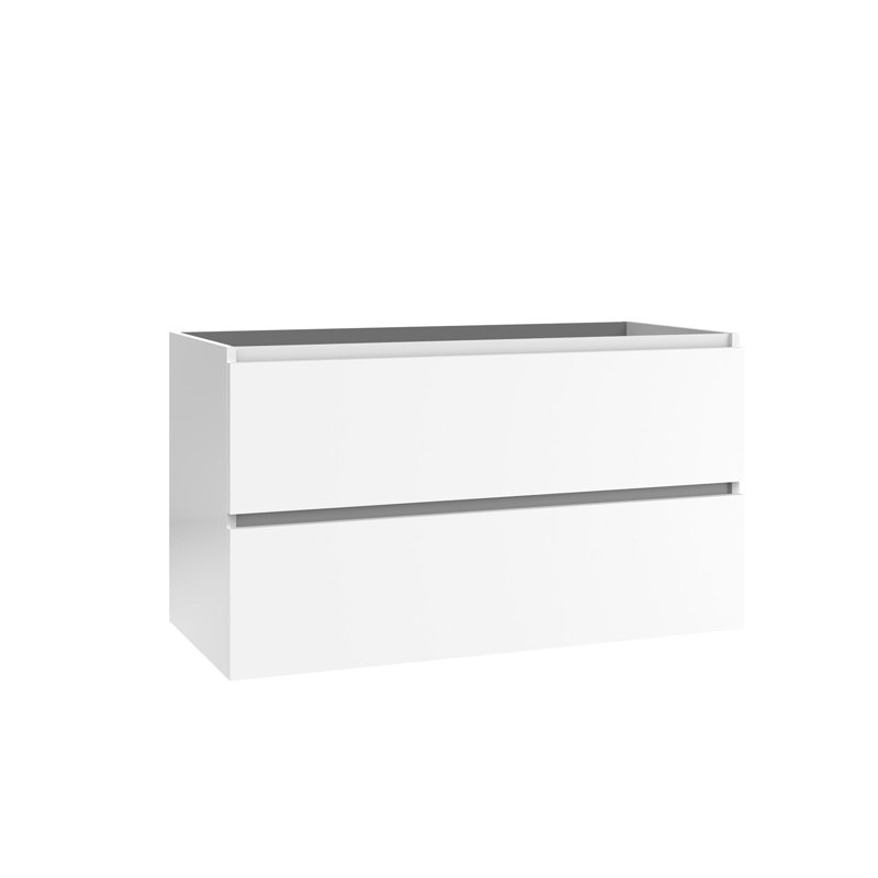 Base de meuble-lavabo simple 38,9 po Flora seulement, Blanc lustré