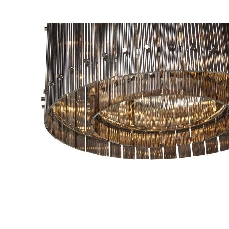 Kore Glass Chandelier, 15" H x 28.75" W x 28.75" D