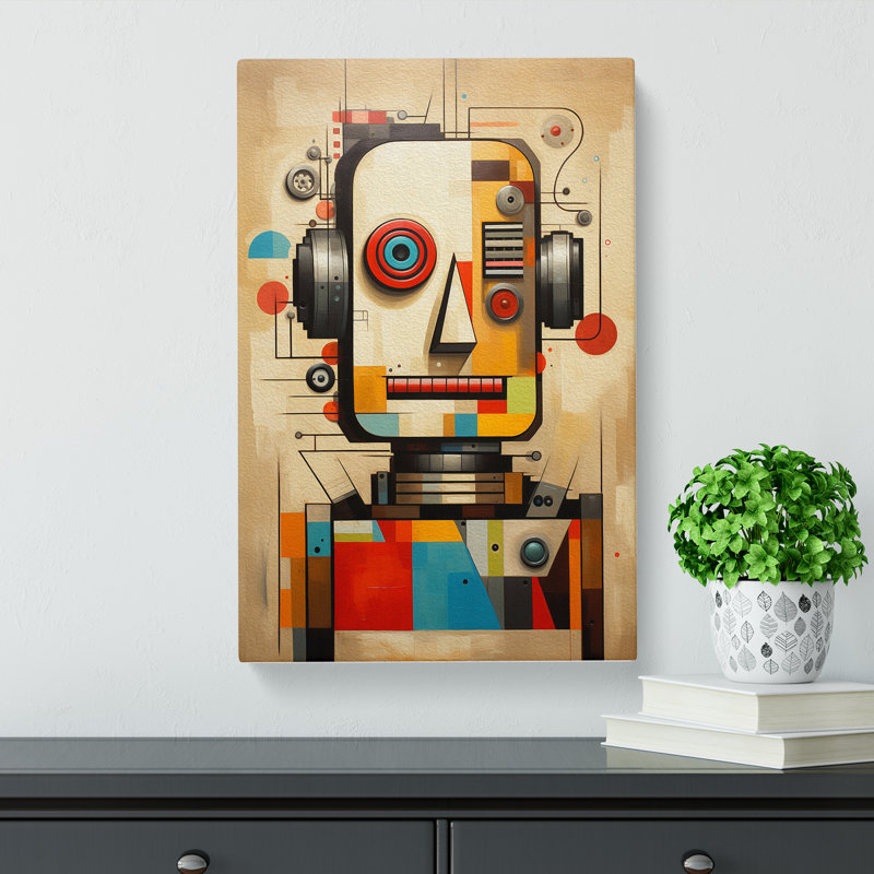 Robot Geometric - No Frame Print, 50cm H x 35cm W x 3cm D