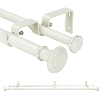 5/8" Diameter Telescoping Double Curtain Rod Set with Trumpet Finials
