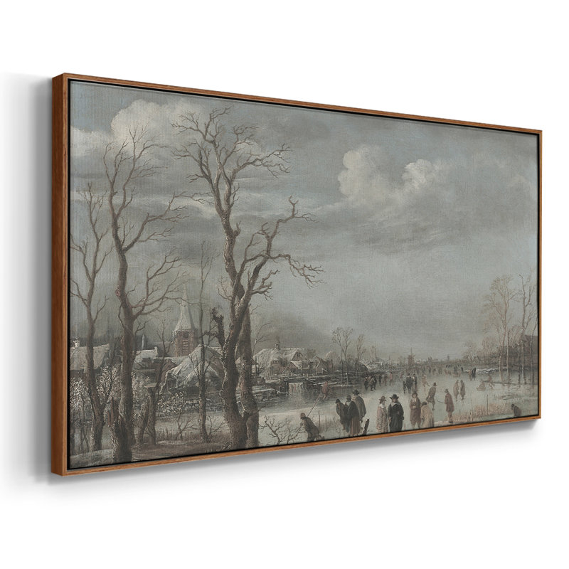 Série paysage - DZV - Toile tendue avec châssis encadré - Prêt à être accroché, H 17 po x l 33 po, Noyer