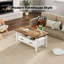 Table basse Farmhouse avec 2 tiroirs et tablette ouverte-416419250
