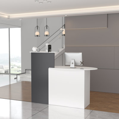 Rectangle Solid + Manufactured Wood Reception Desk