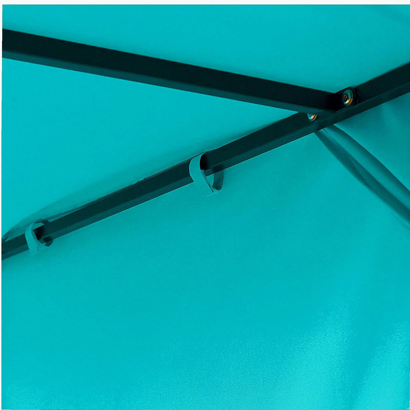 U_STYLE Méridienne double d'extérieur avec rideaux, méridienne d'extérieur avec dossier réglable, causeuse en acier robuste pour la cour, la piscine et la terrasse