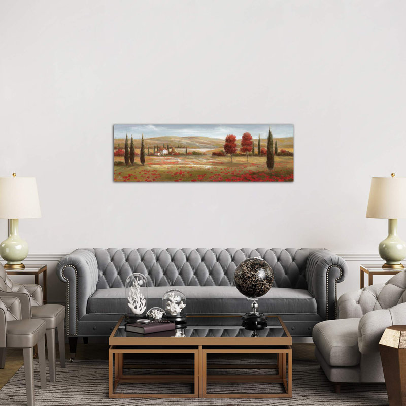 Tuscan Poppies Ii by Nan - Wrapped Canvas Panoramic Print, 121.92 cm H x 40.64 cm W x 1.91 cm D