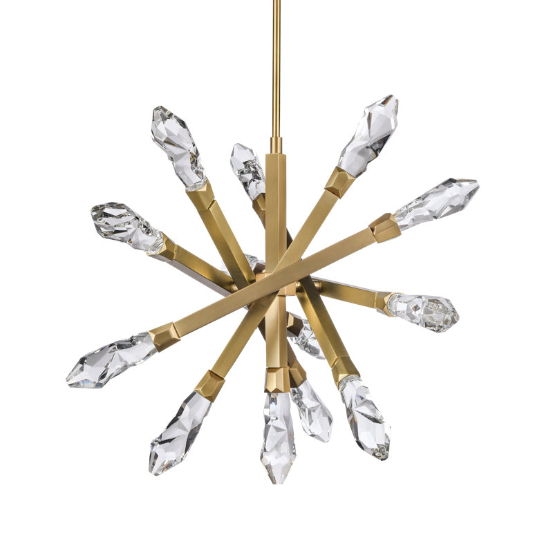 Angelus 13 - Light LED Chandelier, Aged Brass