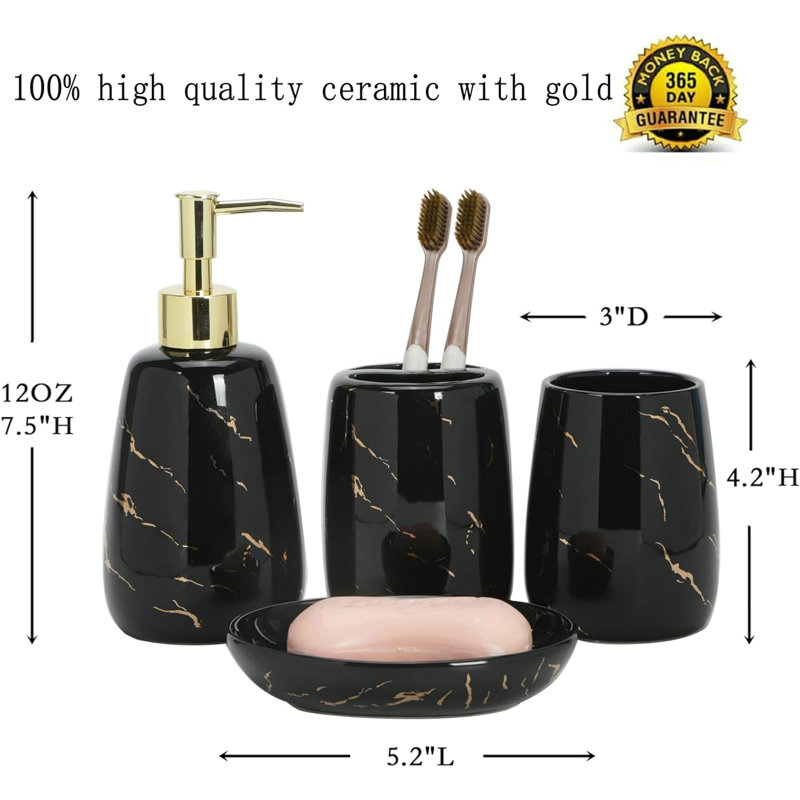 Accessoire de salle de bain Suzanna, Pierre noire