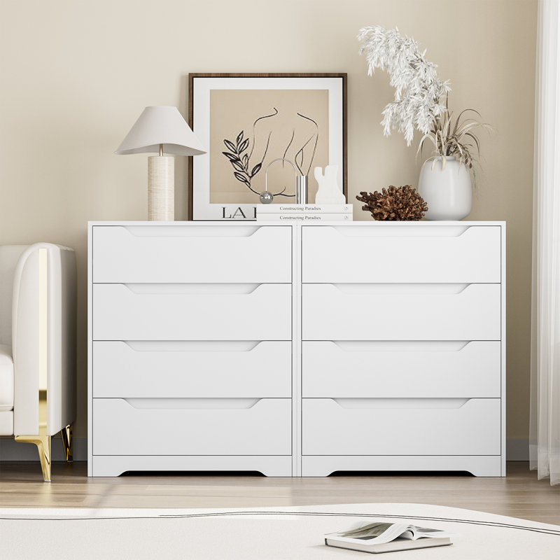 Basanti 4 Drawer Chest, Handless Design, White