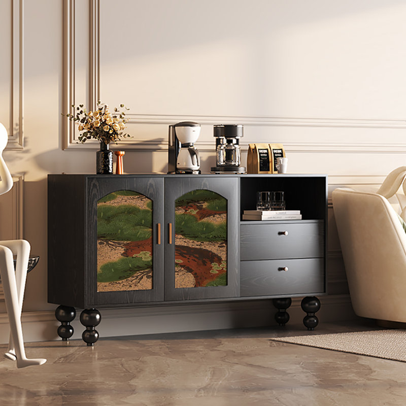Buffet grande capacité 59,1 po, Noir/vert