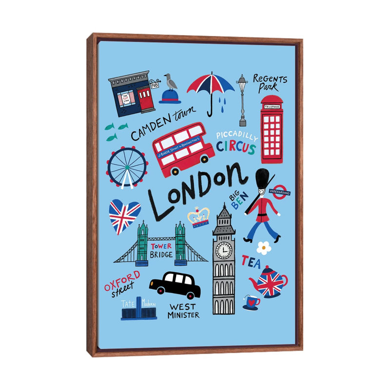 «City Love III» par Nina Seven - impression d'art graphique, Toile avec cadre en bois classique, H 26 po x l 18 po x 1,5 po