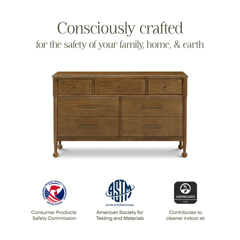 Alouette 7-Drawer Assembled Dresser, Natural Walnut
