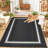 Outdoor Furniture Reversible Outdoor Area Rug Waterproof Plastic Patio Carpet UV & Weather Resistant Easy to Clean Modern Deck Ma-125284876-125284877