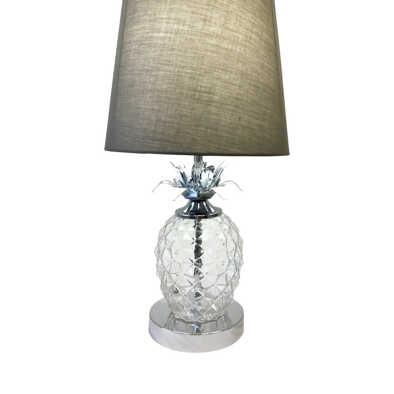 Maisy Metal Table Lamp, Polished Chrome, Grey