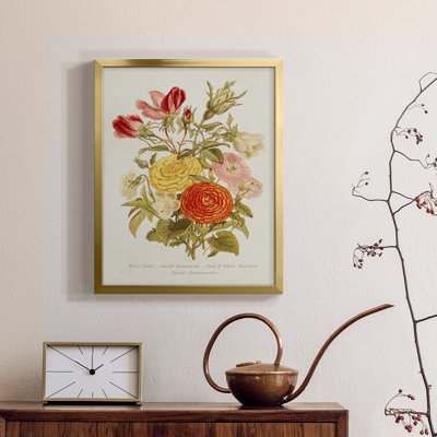 Antique Floral Bouquet I - Toile avec cadre de qualité supérieure - Prêt à être accroché