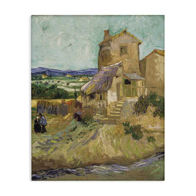 «Van Gogh Old Mill Landscape», art mural sur toile par one1000paintings, H 40 po x l 30 po