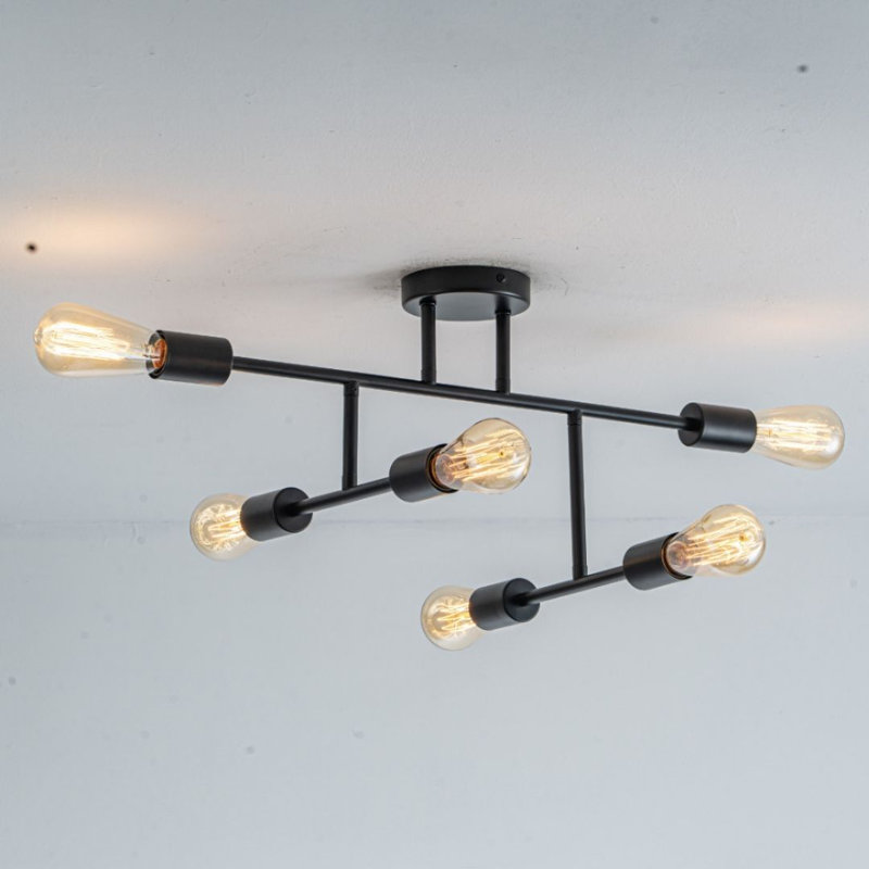 Semi Flush Mount, Matte Black