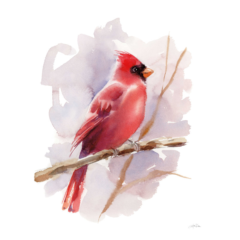 Cardinal en hiver, H 16 po x l 12 po