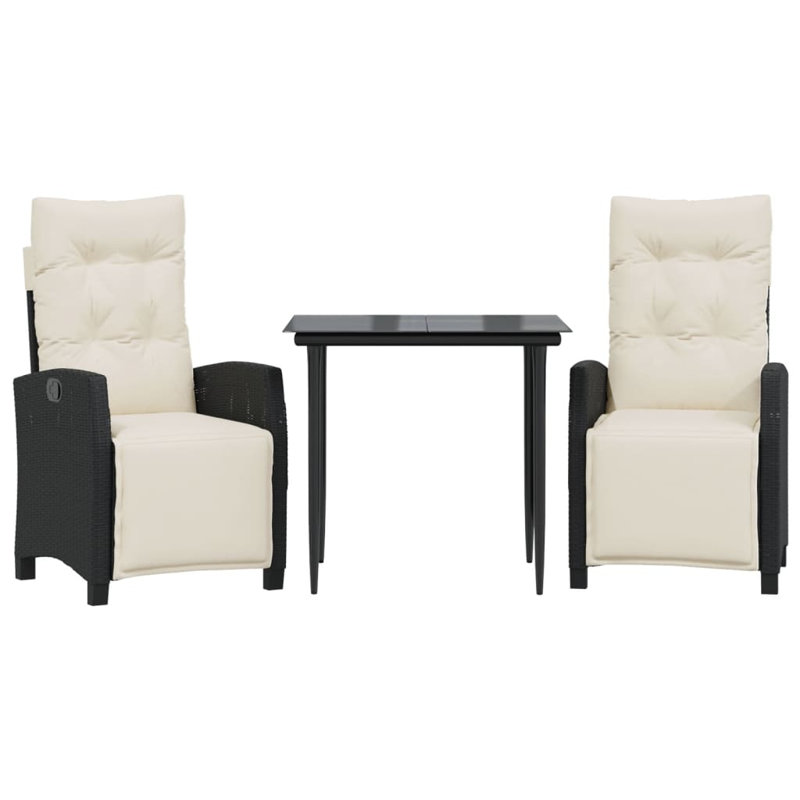 Ensemble de salle à manger Vidaxl, Noir, H 29,1 po x l 31,5 po x L 31,5 po, 2