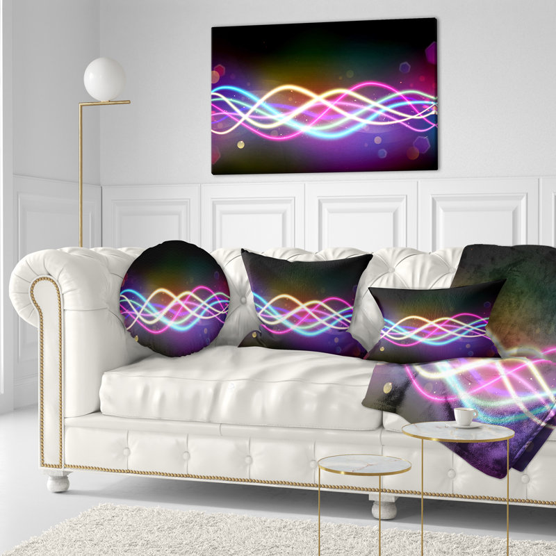 Designart 'Multi coloured Tangled Lines' Abstract Throw Pillow, Rectangular, 12" x 20"