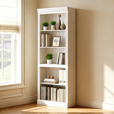 Grande bibliothèque à 5 niveaux avec tablettes réglables, bibliothèque moderne pour le salon, le bureau personnel et le rangement de la salle à manger