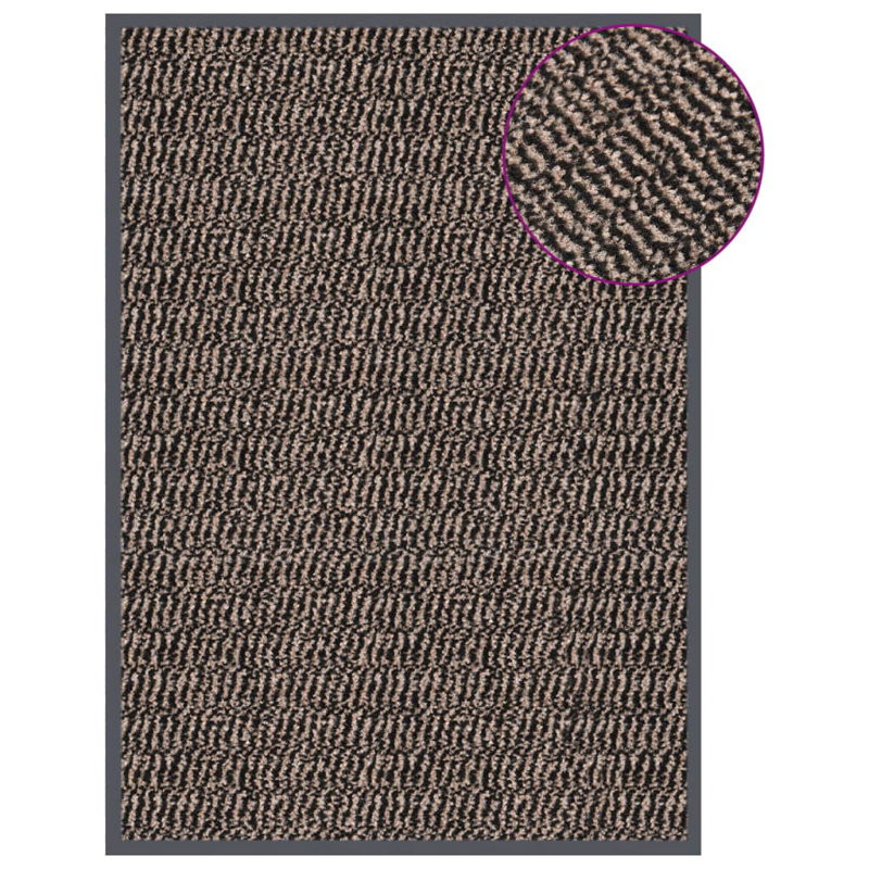 Katerine Non-Slip Geometric Indoor Doormat, 40cm W x 60cm L, Dark Brown