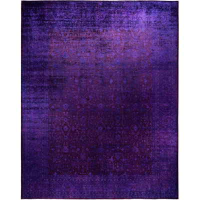 Overdyed One-of-a-Kind 12' 2" X 15' 1" Hand Knotted Area Rug