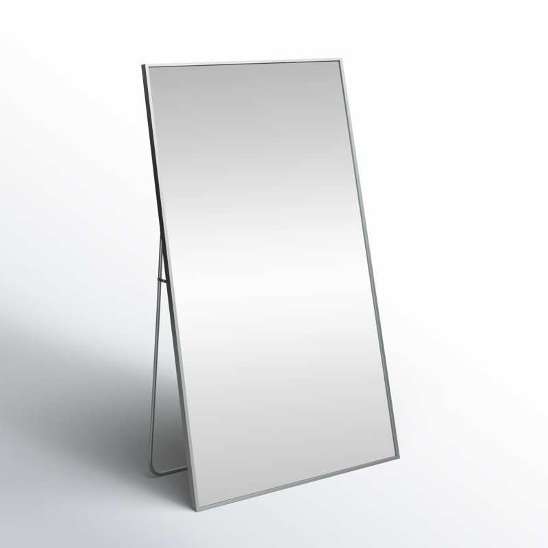 Sabine Metal Rectangle Floor Mirror, 60" x 36", Silver