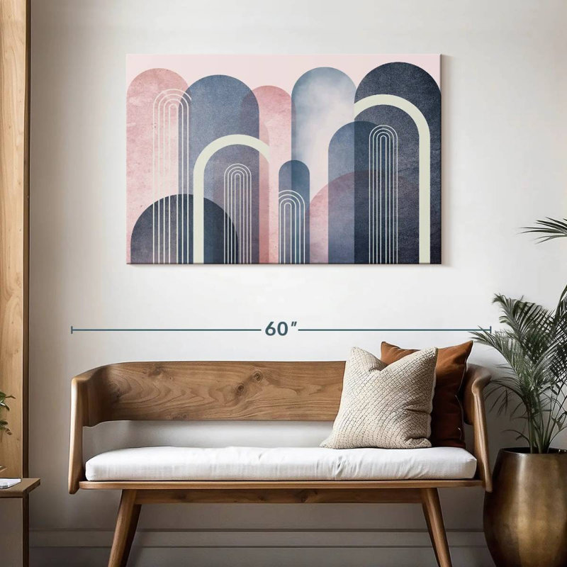 Avery Mid-Century Arches Blush marine, H 30 po x l 45 po
